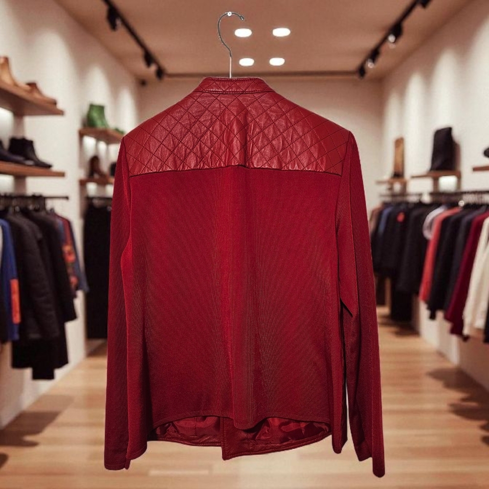 Peter Nygard Quilted Red Utility Jacket XL - Picture 4 of 7